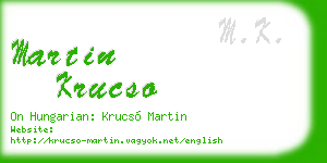 martin krucso business card